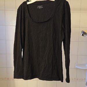 Philosophy Black Fitted Long Sleeve Blouse